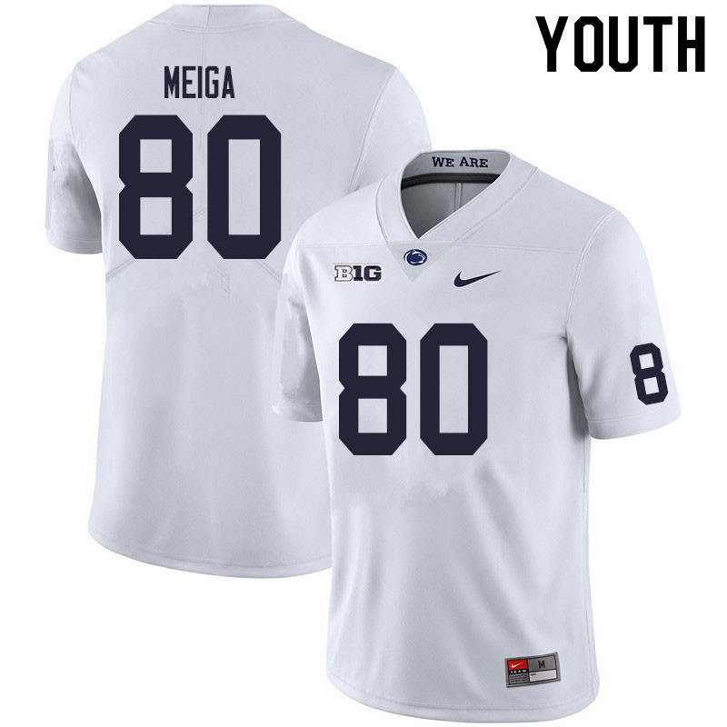 NCAA Nike Youth Penn State Nittany Lions Malick Meiga #80 College Football Authentic White Stitched Jersey FOA7898EC